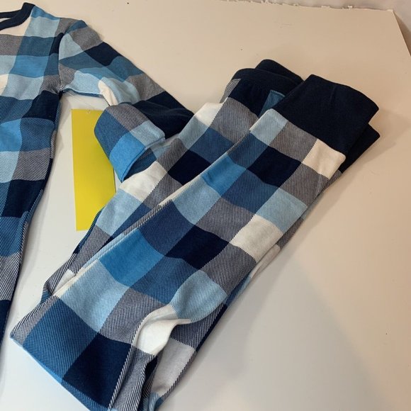 Wondershop Kids Blue Buffalo Plaid Pajama Set Stretchy Plaid Unisex - Picture 7 of 16